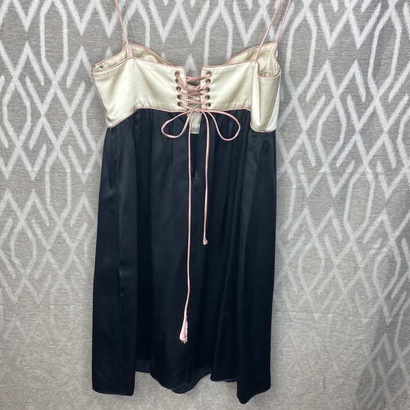 Ingina;melero 100% Silk Mini Slip Dress Underwire Cups Corset Black Size:2/4 - Picture 3 of 6